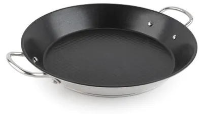 Paellapfanne Edelstahl 38 cm, Induktion, Antihaftbeschichtung