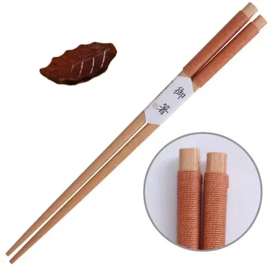 Produktbild von Essstäbchen - Essstäbchen - Essstäbchen aus Holz - Besteck - 1 Paar - Essstäbchen - Japanische Essstäbchen - Hellbraun - Inklusive Ablage