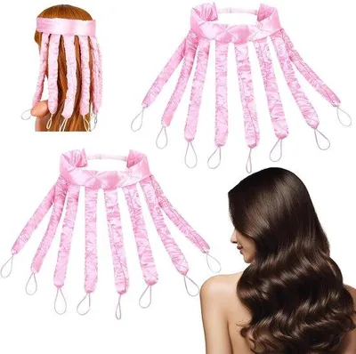 Immagine prodotto di Fascia per capelli in raso Unyqoos® per creare ricci senza calore: elastico, ideale per dormire, protegge i capelli ed è adatto a tutti i tipi di capelli