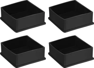 Produktbild von Quadratische Stuhlbeinstopper - PVC - Set von 4 - 75 x 75 mm