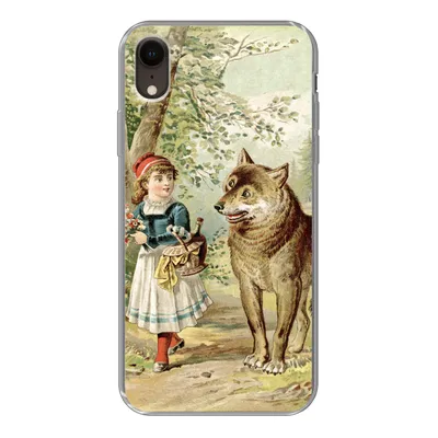 Produktbild von MuchoWow® Handyhülle Schutzhülle Hülle für iPhone XR Wolf - Rotkäppchen - Wald Silikon Softcase Handy Hülle - Schutzdeckel