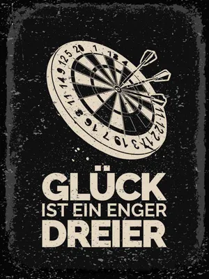 Produktbild von vianmo Holzschild 40x30 cm Dart Glück ist ein enger Dreier Sport Hobby