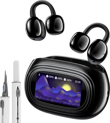 Produktbild von Kentfaith KI Übersetzer Ohrhörer Echtzeit 150 Sprachen & 16 Offline, 6 Modi, Bluetooth 6.0, Ear-Clip mit Touchscreen-Ladecase für Reisen Lernen Arbeit
