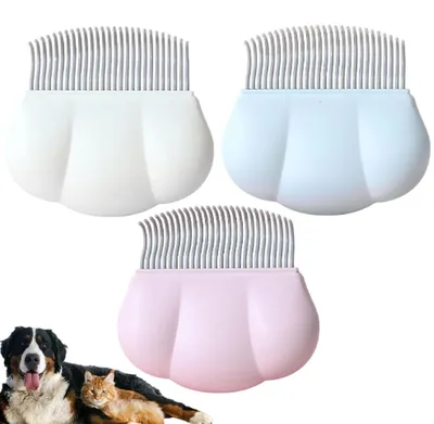Produktbild von Unterfellkamm Hund Katze - 3-teilig - Entfilzungskamm für Hunde und Katzen - Fellpflegekamm - Massagekamm - Für Fellwechsel und Pflege - 9 x 9 cm