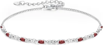 Produktbild von Armband Damen 925 Sterling Silber mit Zirkonia Geburtsstein verstellbar Geschenkidee