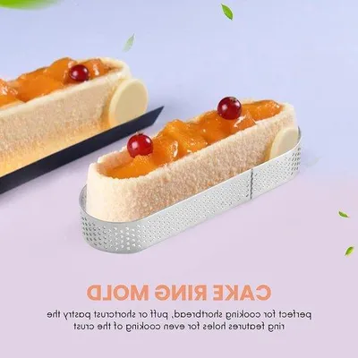 Produktbild von Ovale Kuchenformen 12-teilig 94x28x2cm für Mousse-Kuchen Quiche