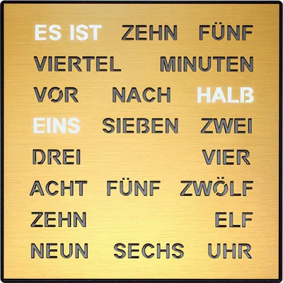 Filius 0401-9 Wortuhr Tisch- und Wanduhr Goldfarben 28 cm 1
