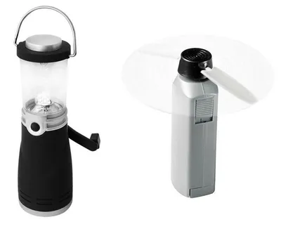 Produktbild von Set Dynamo Camping Lampe & Handventilator Gartenleuchte Taschenventilator
