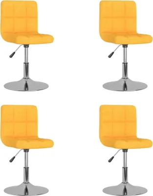 Obrázek produktu pro Otočné jídelní židle 4 ks žluté textil