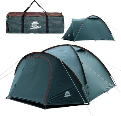 Produktbild von Campingzelt 3–4 Personen –  verdunkelter Innenraum, wasserdicht, doppelwandig | Vorraum, Moskitonetz, Bodenplane, Tragetasche, fluoreszierende Leinen