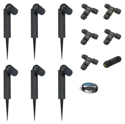 Produktbild von hoftronic LED Gartenstrahler 5W GU10 IP65 Schwarz dimmbar schwenkbar