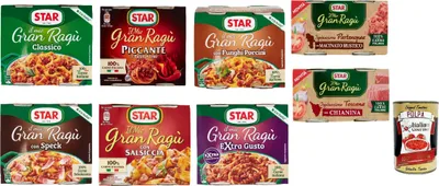 Produktbild von Testpaket Star ragù sughi pronti Fertige Saucen 8x (2x180g) 100% Italienisch + Italian gourmet polpa 400g