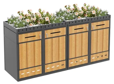 Produktbild von Mülltonnenbox mit Pflanzdach 120-240L Mülltonnenschrank Müllbox Verkleidung wetterfest