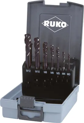 Produktbild von RUKO Maschinengewindebohrer-Satz Form C HSS-Co 5 TiAlN - 7-tlg.