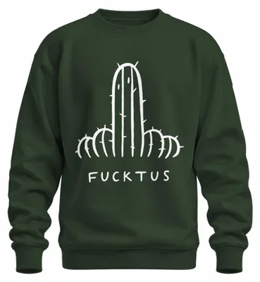 Productafbeelding van "Fucktus Kaktus" - Grappig, sarcastisch, brutaal cadeau sweatshirt, smaragdgroen, maat M