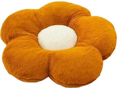 Plüsch-Bodenkissen Blume 40 cm Braun – weich & dekorativ