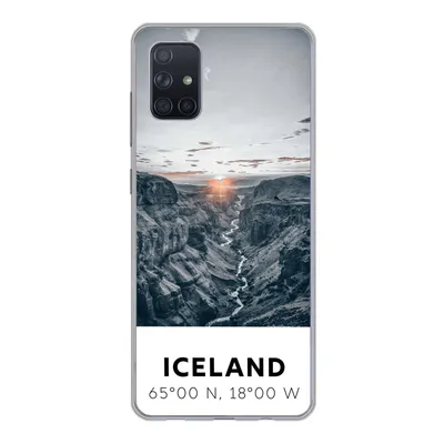 Produktbild von MuchoWow® Handyhülle Schutzhülle Hülle für Samsung Galaxy A71 Island - Sonne - Berge Silikon Softcase Handy Hülle - Kartenbesitzer