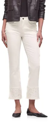 Productafbeelding van Street One flared jeans met decoratieve zoom, ecru, gewassen, maat 33
