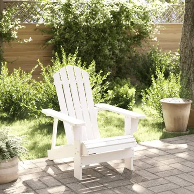 Produktbild von Weißer Adirondack-Stuhl für den Außenbereich aus massivem Tannenholz, 69 x 85 x 90,5 cm