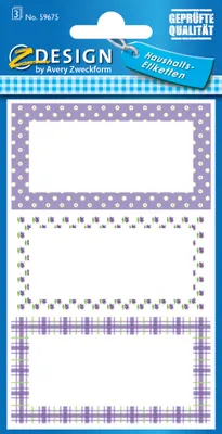 Produktbild von AVERY Zweckform Z Design Haushaltsetiketten "lila gepunktet" 3 Blatt à 3 Etiketten