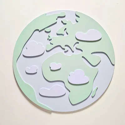 Produktbild von KiddyMoon Wanddekor 3D Wandskulpturen Kinderzimmer Akccessoire Für Kinder Hergestellt Aus MDF Babys Wanddeko Montessori Spaß Dekoration Planet Muster, Grün