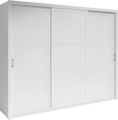 Produktbild von Schwebetürenschrank Frama 255X206X60 Cm 3 Türiger Kleiderschrank Schrank (Weiß)
