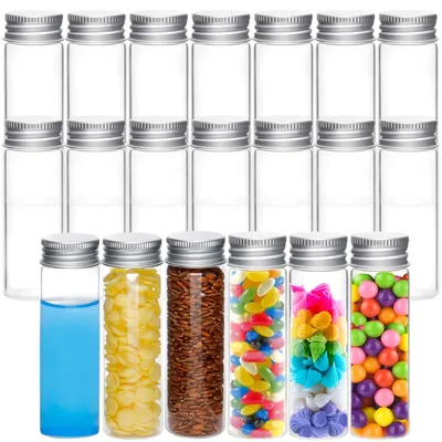 Zdjęcie produktu dla 20 sztuk probówek o pojemności 50 ml z zakrętką, wielokrotnego użytku, szklane