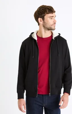 Produktbild von Celio Schwarzer, gefütterter Herren-Kapuzenpullover mit Reißverschluss von Fesherpax M