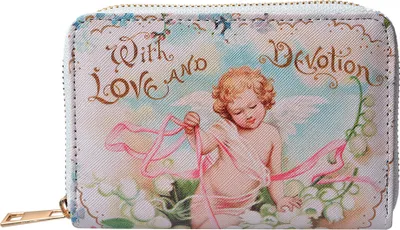 Produktbild von Clayre & Eef Brieftasche 10x15 cm Blau Polyester Engel