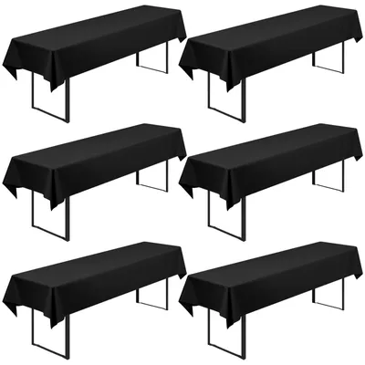 6 Biertischbezüge Polyester 250x100 cm wasserabweisend schwarz