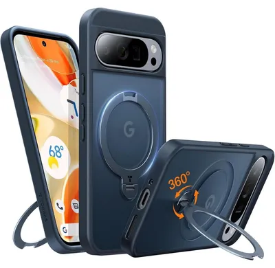 Produktbild von Schutzhülle für Google Pixel 9 Pro XL mit MagSafe und drehbarem Ständer Matt Schwarz
