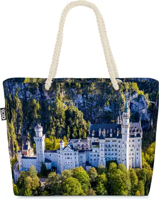 Produktbild von VOID Schloss Neuschwanstein Strandtasche Shopper 58x38x16cm 23L XXL Einkaufstasche Tasche Reisetasche Beach Bag