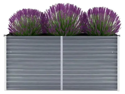 Produktbild von Hochbeet aus verzinktem Stahl, 160 x 40 x 77 cm, Grau