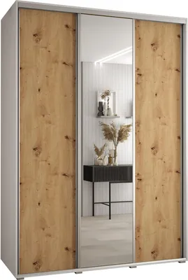 Produktbild von MEBLE KRYSPOL Davos 3 Schrank, drei Türen - 235,2x170x60 cm - Weiß Artisan Silber
