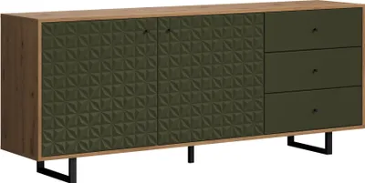 Produktbild von trendteam Sentra Sideboard Dunkelgrün/Eiche, B/H/T ca. 183/75/40 cm