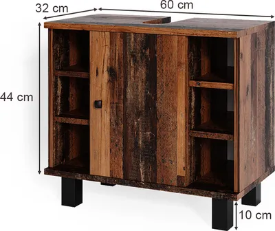 Image de Meuble sous vasque simple Vicco Fynn Bois antique 60x54cm, Model 36618