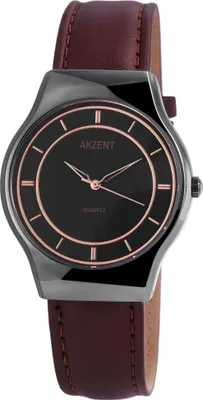 Produktbild von Akzent Herrenuhr mit Kunstlederionsarmband