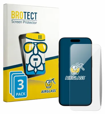 Produktbild von 3x BROTECT Schutzglas für Apple iPhone 15 / 15 Pro 9H kratzfest klar