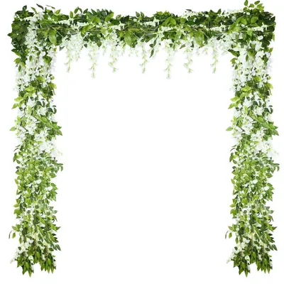 Produktbild von Künstliche Wisteria Girlande 4 Stück 26 m Weiß Seide Hängende Blume für Deko
