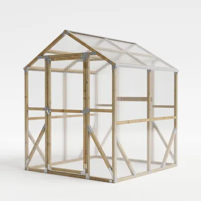 Produktbild von Holzgewächshaus 1.8 x 3 m – Gartengewächshaus aus Holz mit 4 mm Polycarbonat, KI-generiertes Bild