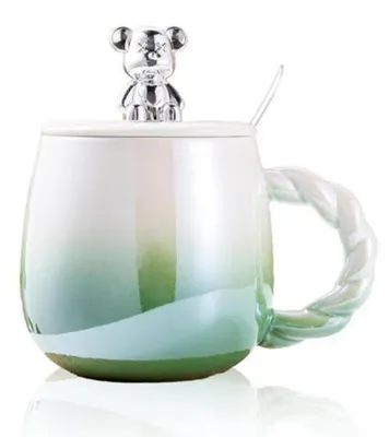 Produktbild von Kaffeetasse Groß 450ml Steingut Cappuccino Tasse Henkel Keramik für Büro und Zuhause
