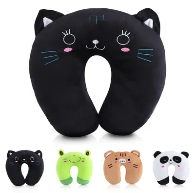 Produktbild von U-förmiges Reise-Nackenkissen für Haustiere - Bequemes Kissen für Auto und (Katze)