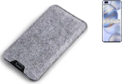 Produktbild von K-S-Trade Filz Handyhülle kompatibel mit Huawei Honor 30 Pro+ Schutzhülle Filztasche Filz Tasche Case Sleeve Handy Hülle Filzhülle grau