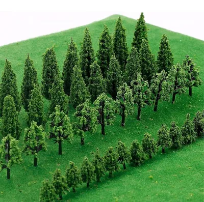 Productafbeelding van Set van 50 Miniatuur Bomen voor Modelbouw en Diorama's