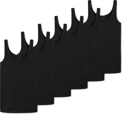Produktbild von Schiesser 6er Pack Teens Girls 95/5 Organic Baumwolle Unterhemd / Top Arm- und Halsausschnitt mit Einfass, Breite Träger für hohen Tragekomfort, Elastische Single-Jersey-Qualität