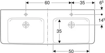 Produktbild von Geberit 501711001 Renova Plan Doppelwaschtisch 130x48cm