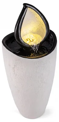Produktbild von KOMFOTTEU Springbrunnen, Gartenbrunnen mit LED Beleuchtung & Pumpe, dekorativer Wasserbrunnen für Garten, Balkon, Terrasse & Wohnzimmer