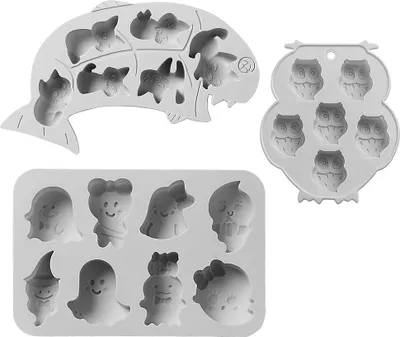Produktbild von Silikon Backform Set - Halloween Geist Katze Eule