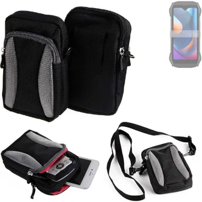 Produktbild von K-S-Trade Holster Schutz Hülle kompatibel mit Blackview N6000SE Handy Hülle Gürteltasche Umhängetasche mit Zusatzfach schwarz