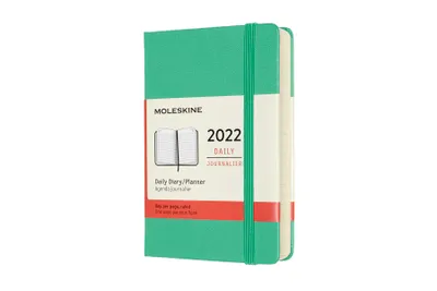 Image de Moleskine Classic, carnet personnel, vert, 12 mois, unis, papier crème, 90 x 140 mm